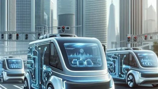 "Flota de vehículos eléctricos de Correos en operación, destacando el uso de software de optimización de rutas para mejorar la eficiencia en la entrega de paquetes."