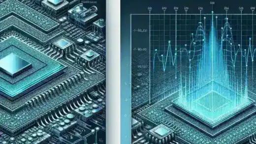 "Gráfica que ilustra las mejoras de eficiencia en semiconductores, destacando los límites de escalado en la industria tecnológica."