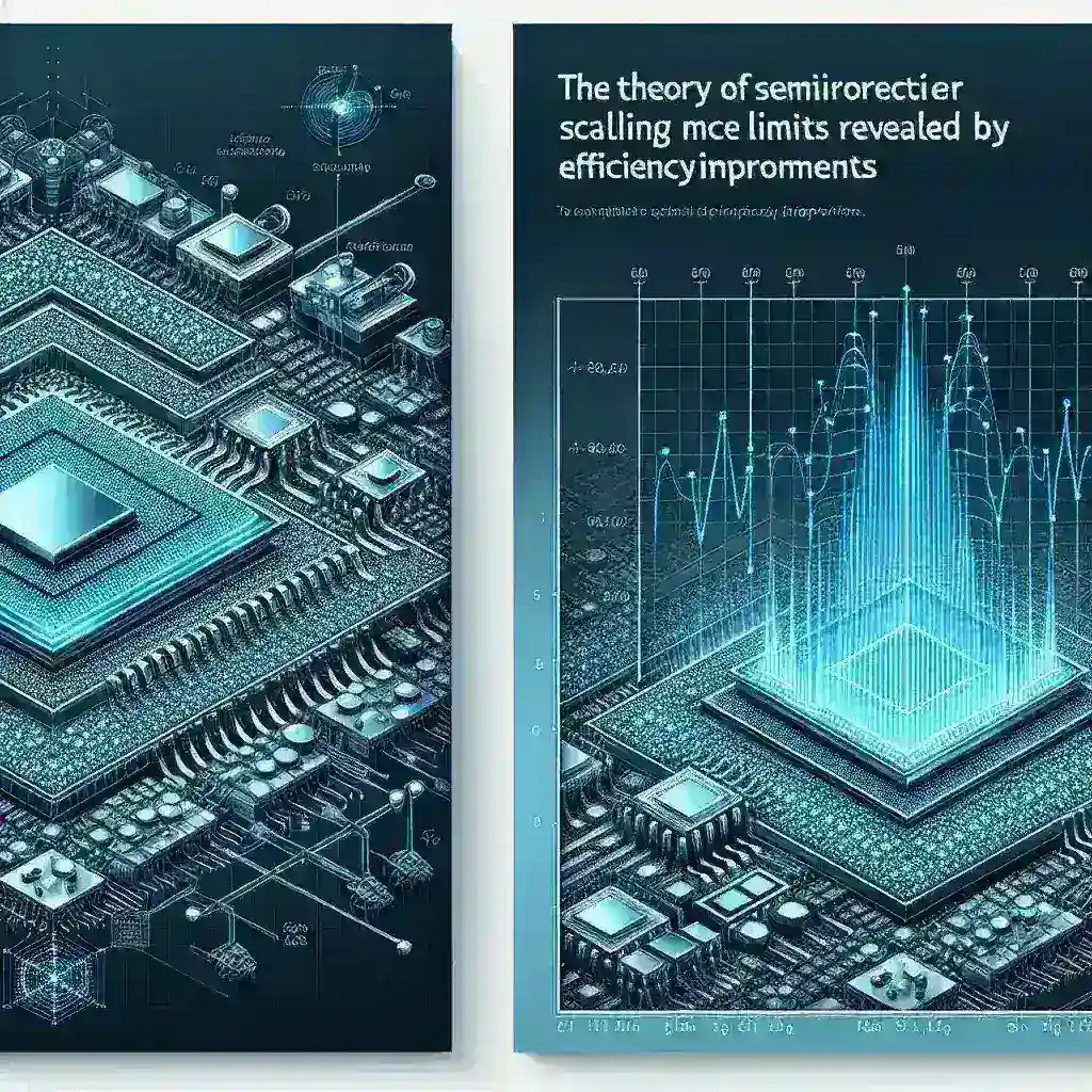 "Gráfica que ilustra las mejoras de eficiencia en semiconductores, destacando los límites de escalado en la industria tecnológica."