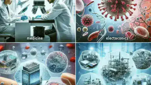 "Investigadores españoles trabajando en aplicaciones de nanotecnología en un laboratorio, destacando innovaciones recientes en el campo de la ciencia y tecnología."